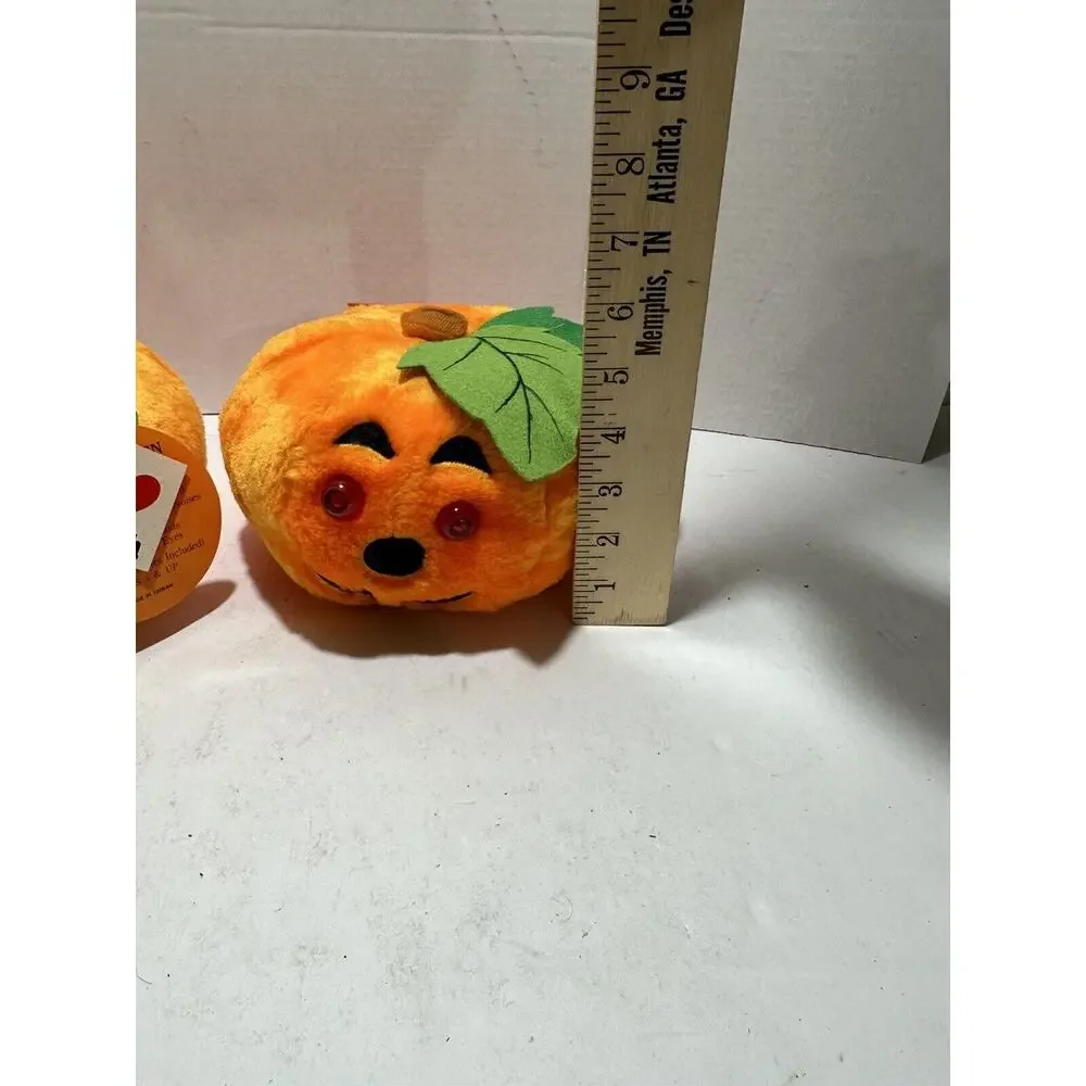 Lot Of 2 Plush Halloween Scarer Jack-o-Lantern Pumpkin Noise Scary Sound VTG Tag